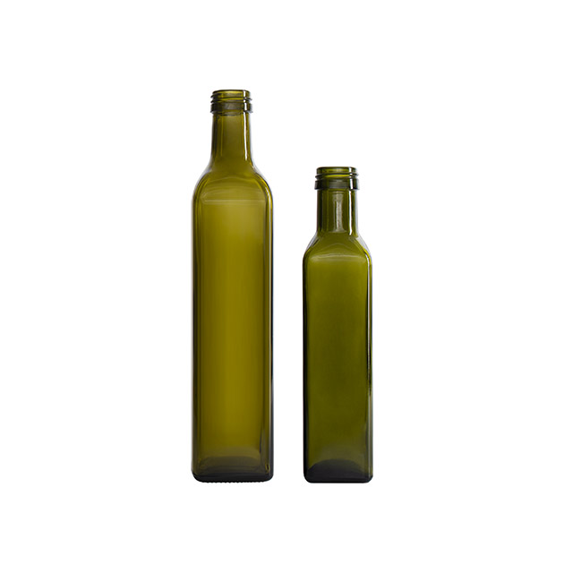 Dark Green Glass Olive Oil Bottles
