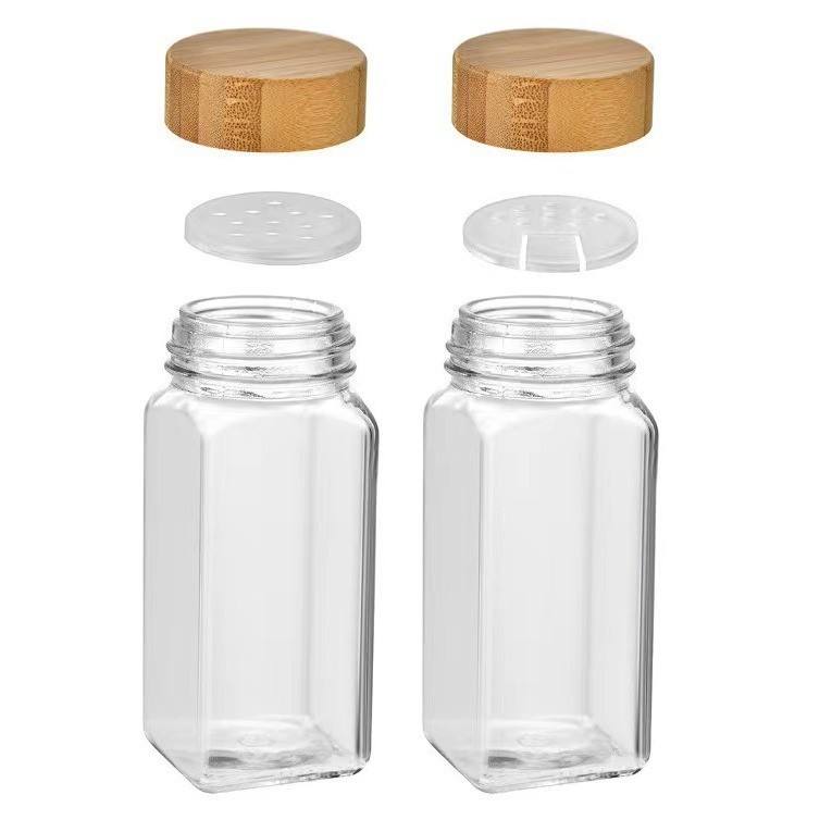 spice jars with bamboo lid