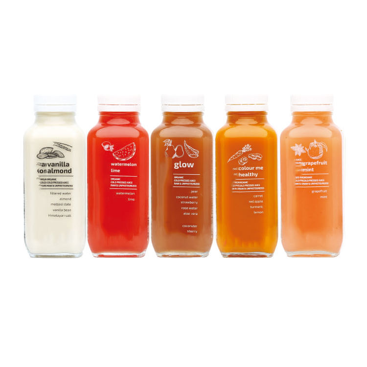 Square Glass Juice Bottles