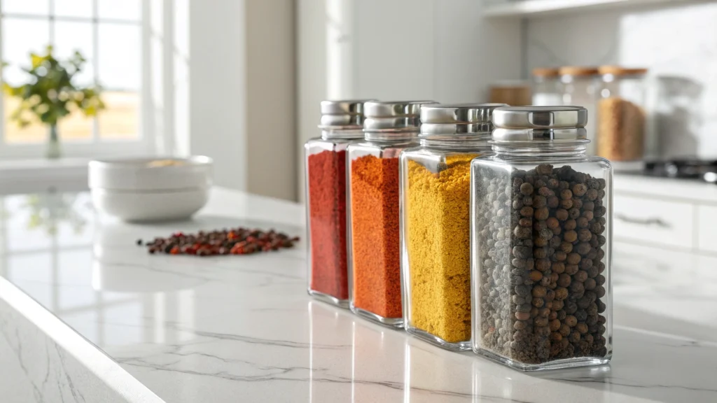 premium square spice jars