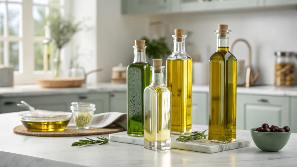 premium glass olive oil bottle