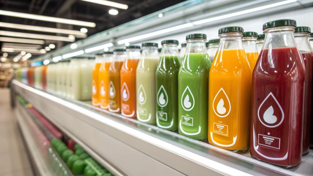 premium glass juice bottles