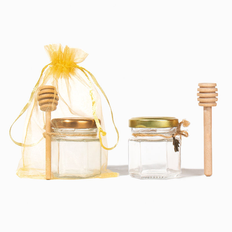 Mini Glass Honey Jars with Dipper